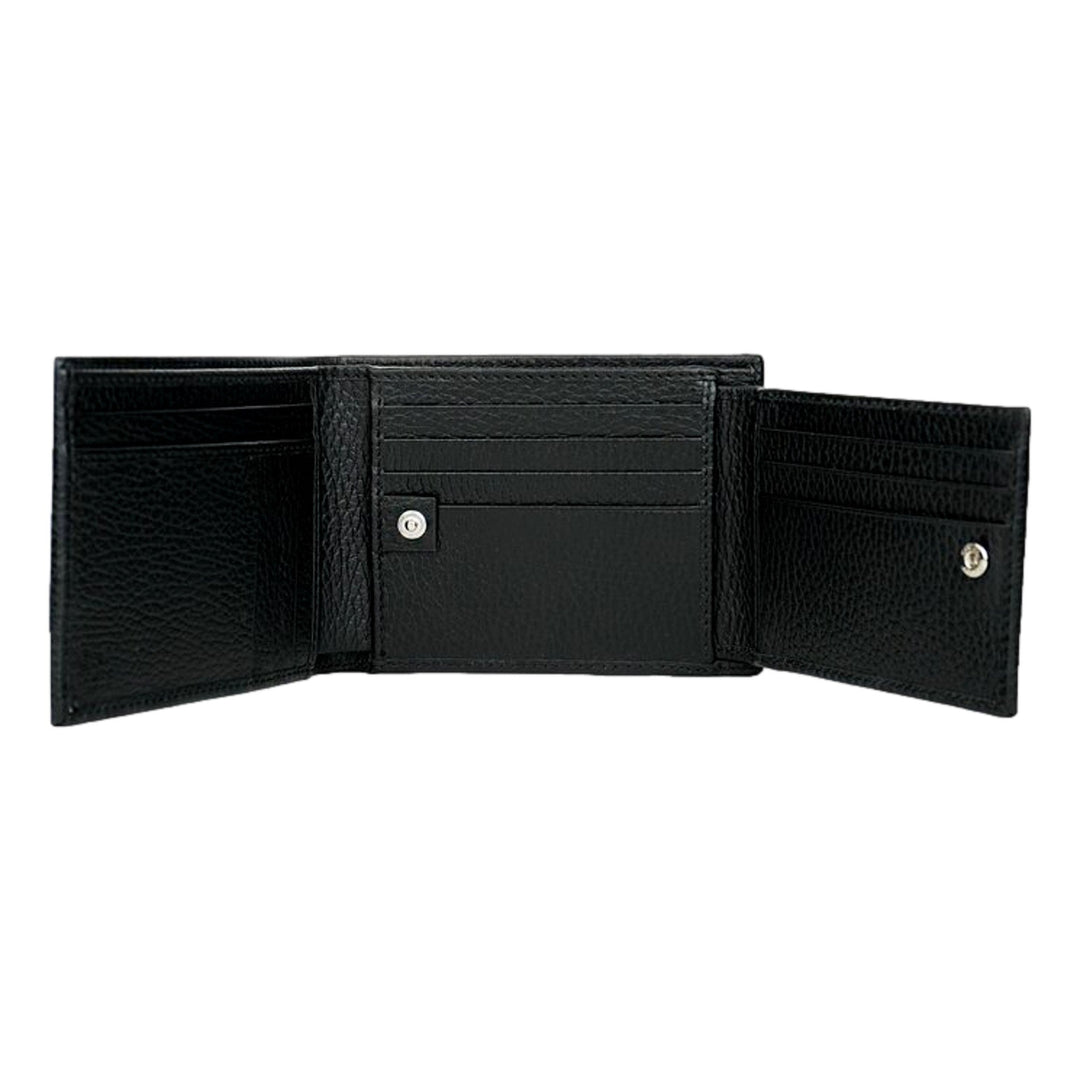 Gucci Men's Black Nylon GG Web Tab Trifold Passcase ID Wallet 217044
