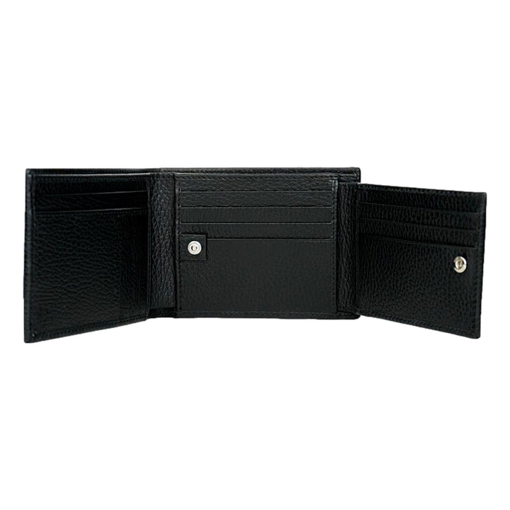 Gucci Men's Black Nylon GG Web Tab Trifold Passcase ID Wallet 217044