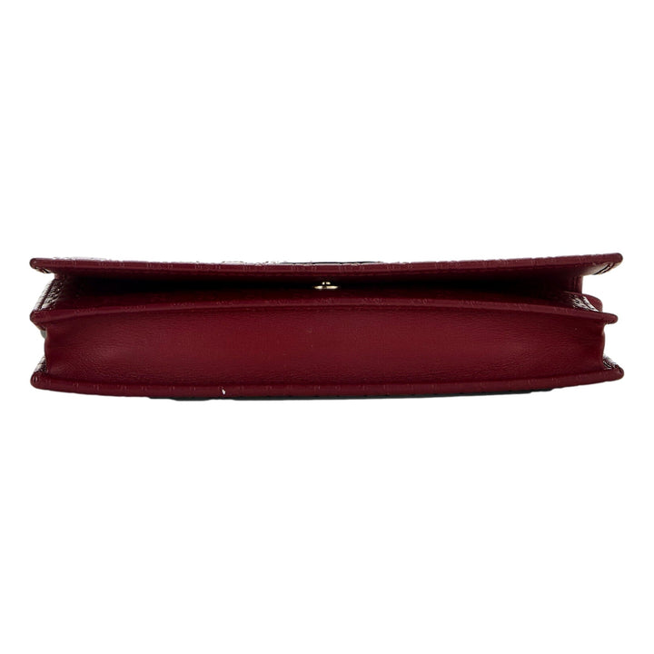 Gucci Microguccissma 'GG' Burgundy Red Womens Wallet Crossbody Handbag