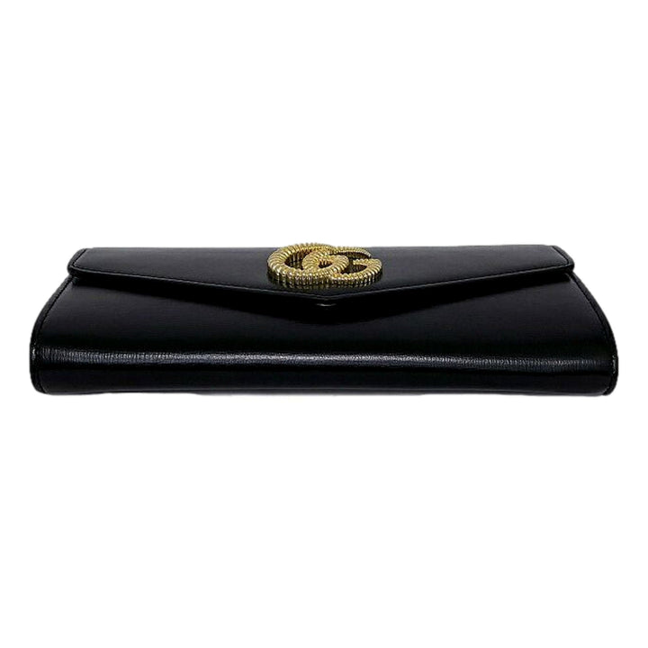 Gucci GG Black Leather Broadway Clutch