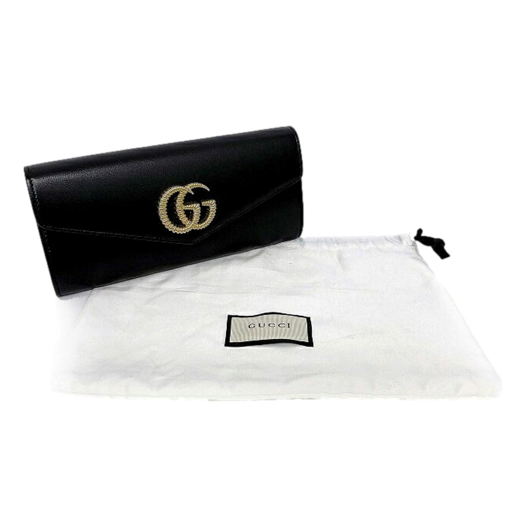 Gucci GG Black Leather Broadway Clutch