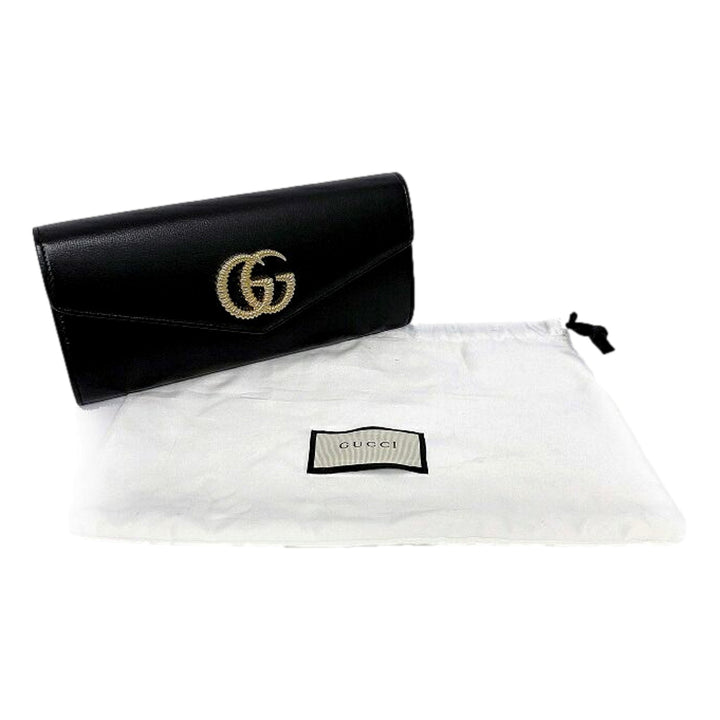 Gucci GG Black Leather Broadway Clutch