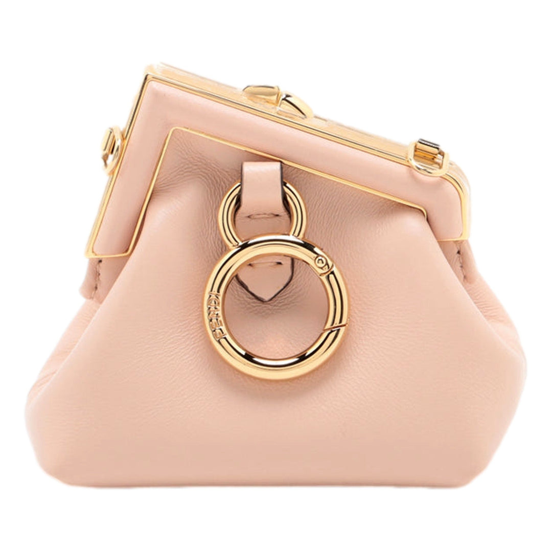 Fendi First Poudre Powder Pink Leather Nano Micro Charm Pouch Bag