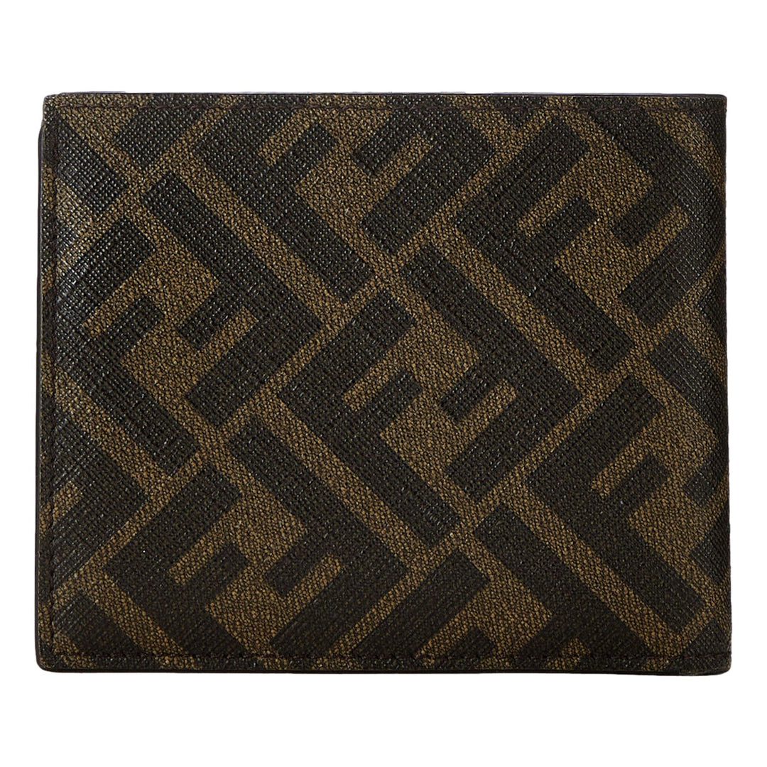 Fendi Sunflower Yellow and Brown Zucca Coated Canvas Bi-fold Wallet