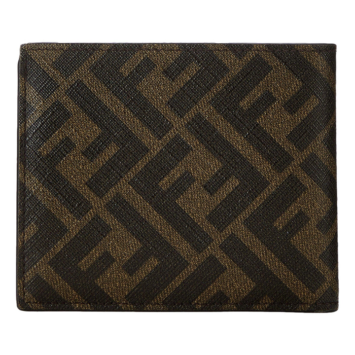 Fendi Sunflower Yellow and Brown Zucca Coated Canvas Bi-fold Wallet