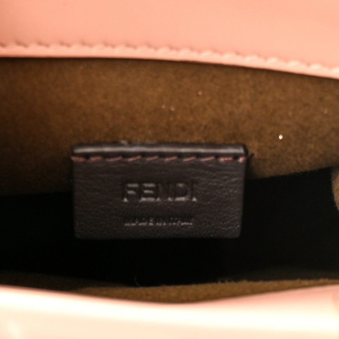 Fendi FF Zucca Leather Mini Sunshine Shopper Tote Crossbody Bag Baby Pink