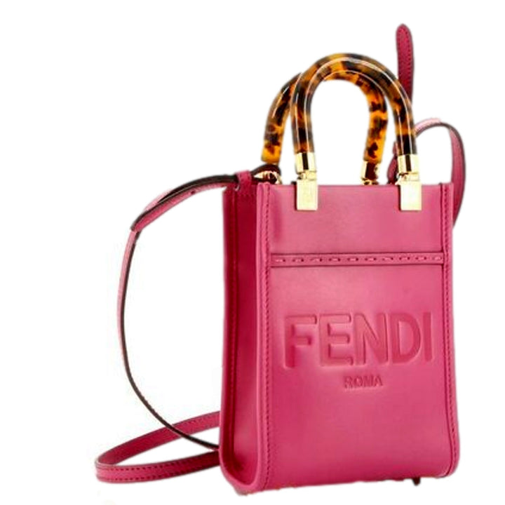 Fendi Sunshine Shopper Fuchsia Pink Small Handbag Crossbody Bag