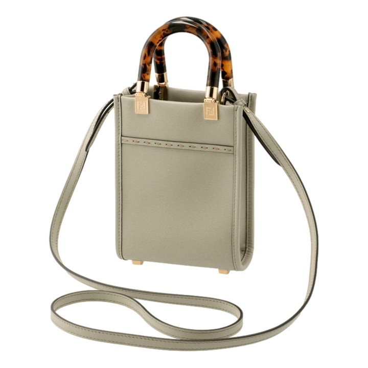 Fendi Sunshine Shopper Small Handbag Crossbody Bag in Green Tea