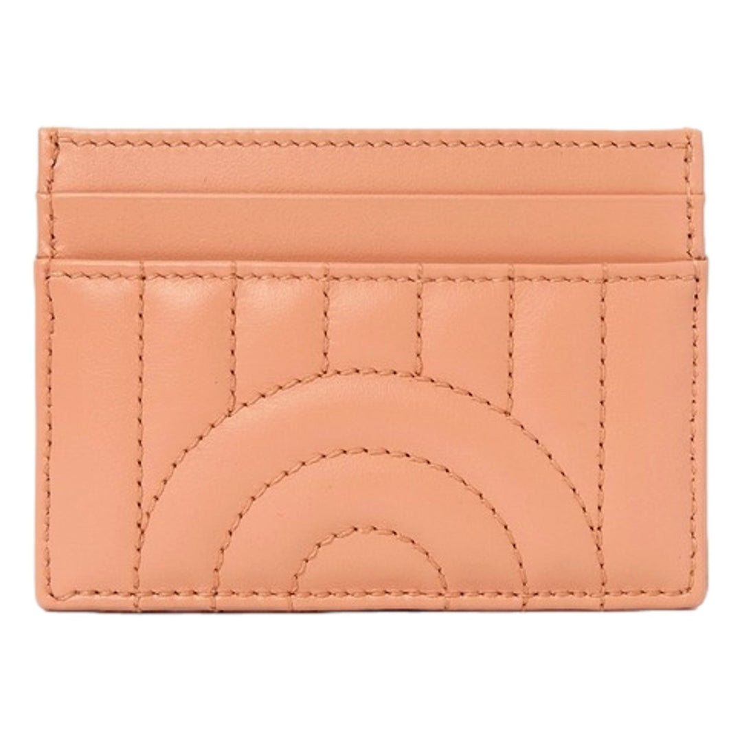 Gucci GG Marmont Matelassé Leather 2-Tier Card Case Wallet Peach