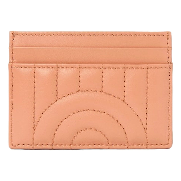 Gucci GG Marmont Matelassé Leather 2-Tier Card Case Wallet Peach