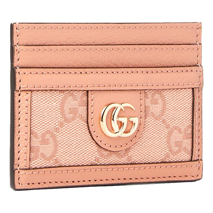 Gucci Womens Ophidia Pink Canvas and Leather GG Card Holder