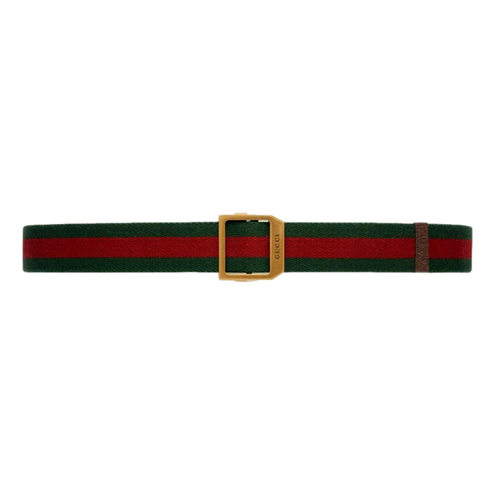 Gucci Web Stripe Red and Green Canvas Belt Size 95/38