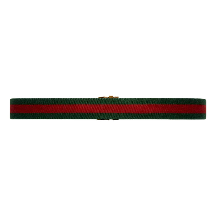 Gucci Web Stripe Red and Green Canvas Belt Size 95/38