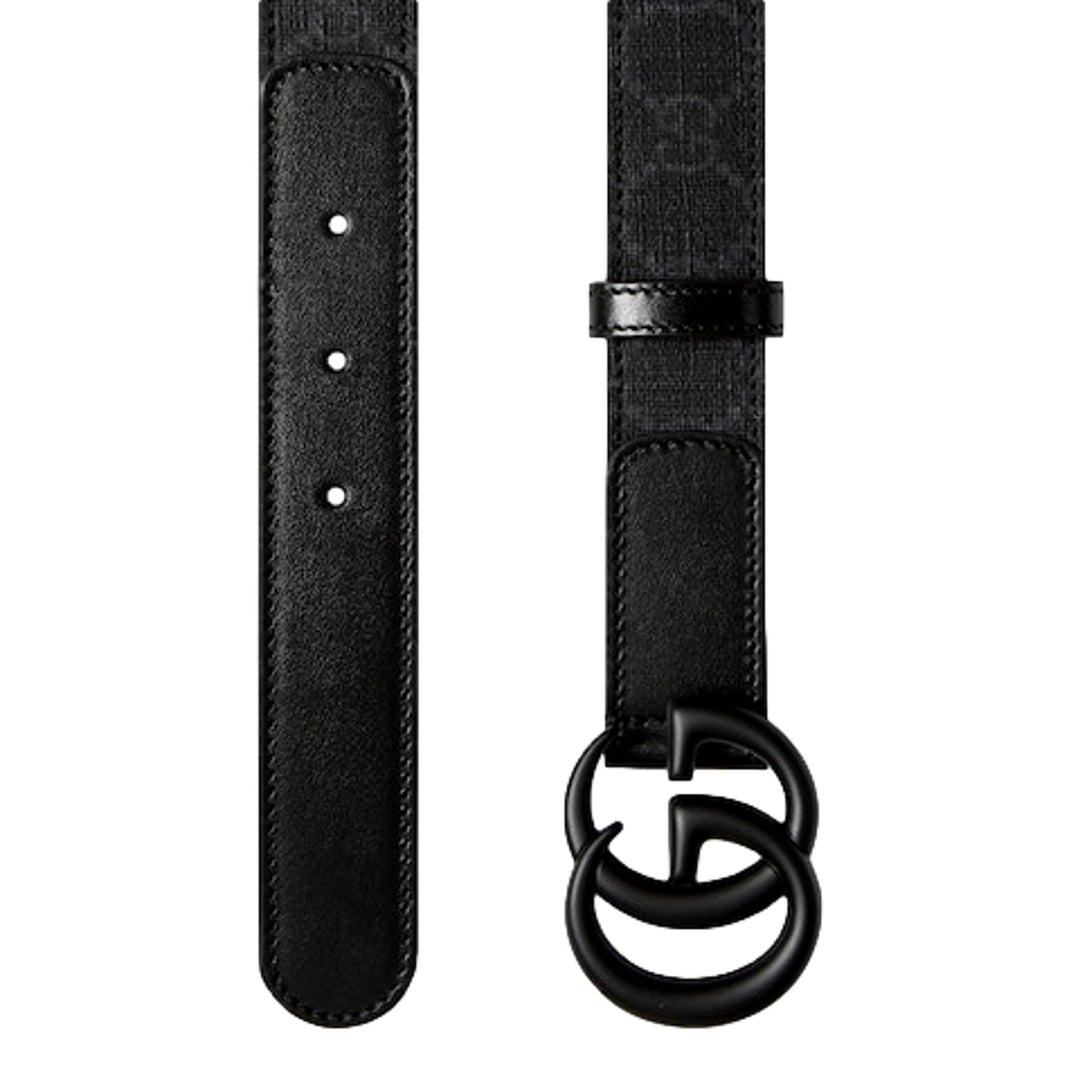 Gucci GG Black Marmont Supreme Canvas Leather Belt Size 65