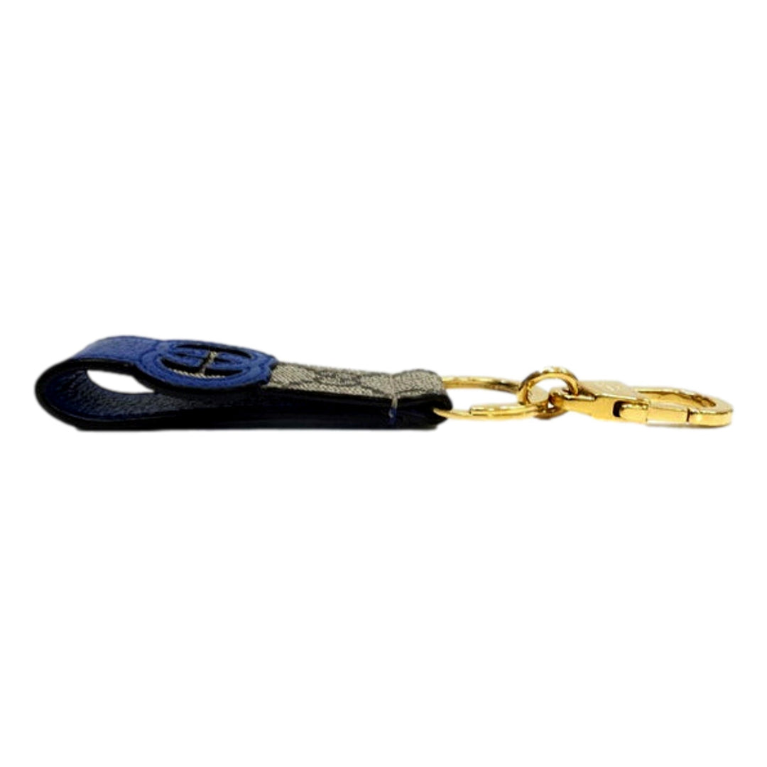 Gucci Interlocking GG Supreme Canvas and Blue Leather Keychain Charm