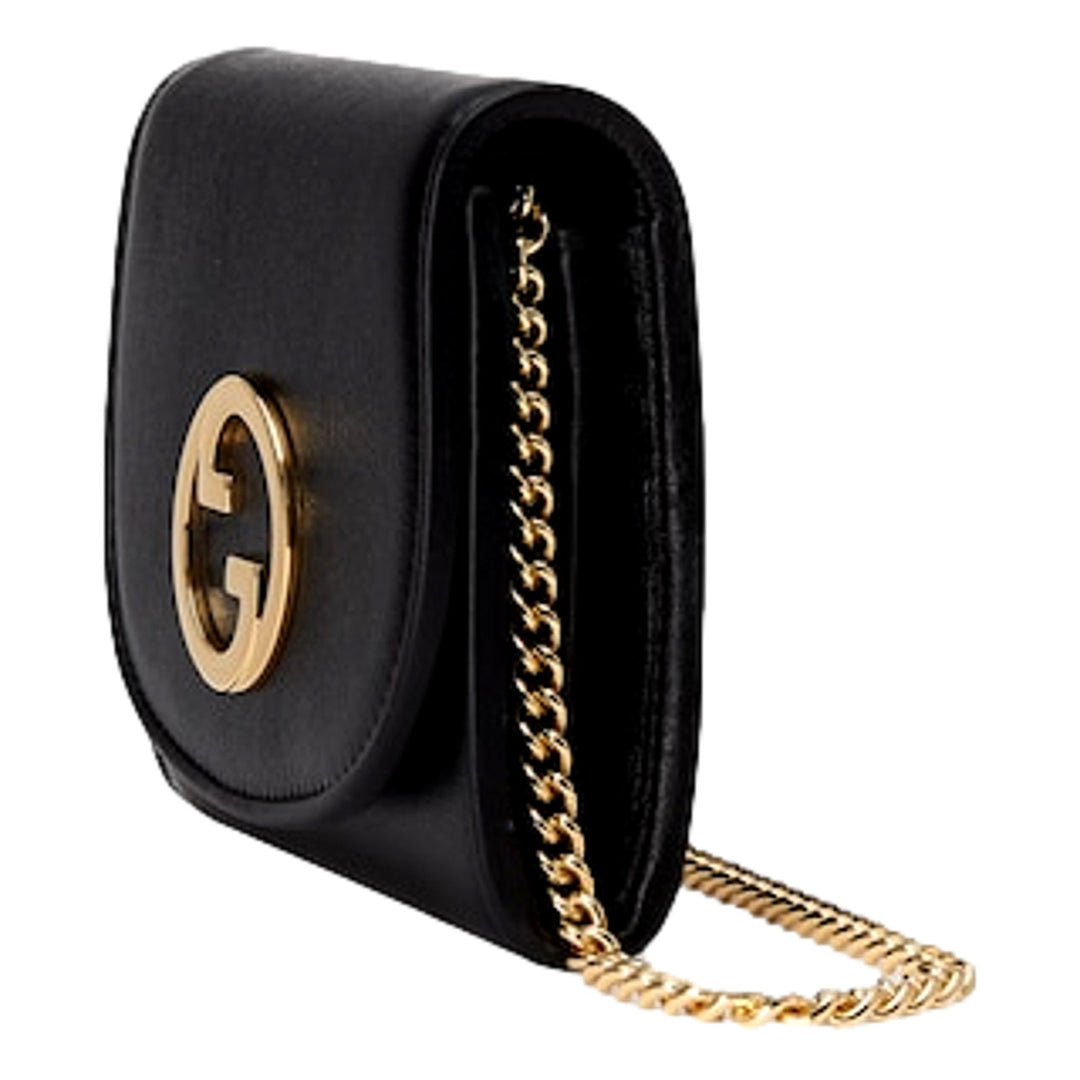 Gucci GG Blondie Black Mini Wallet On A Chain