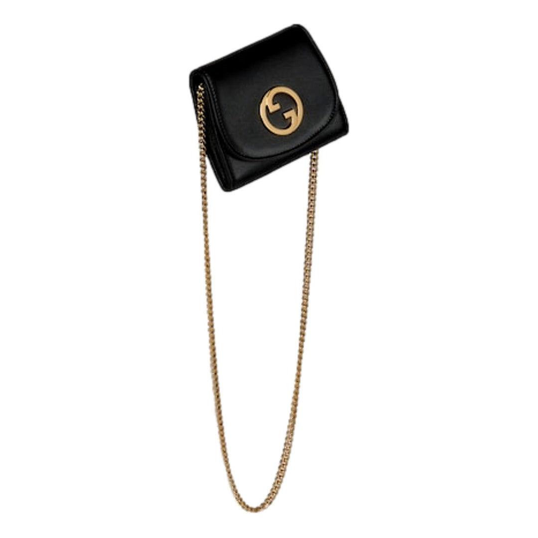 Gucci GG Blondie Black Mini Wallet On A Chain