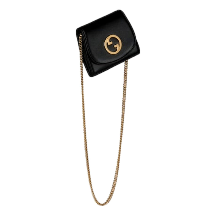 Gucci GG Blondie Black Mini Wallet On A Chain