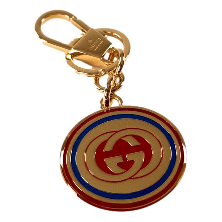 Gucci Interlocking G Keychain Brass Enamel Multicolor Bag Charm