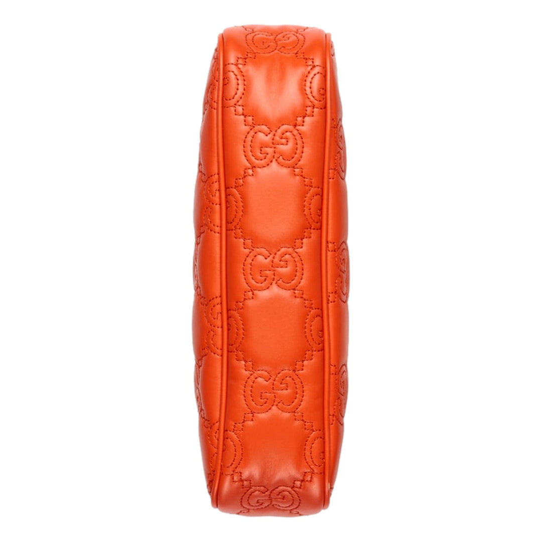 Gucci GG Quilted Matelassé Leather Mini Shoulder Bag In Orange