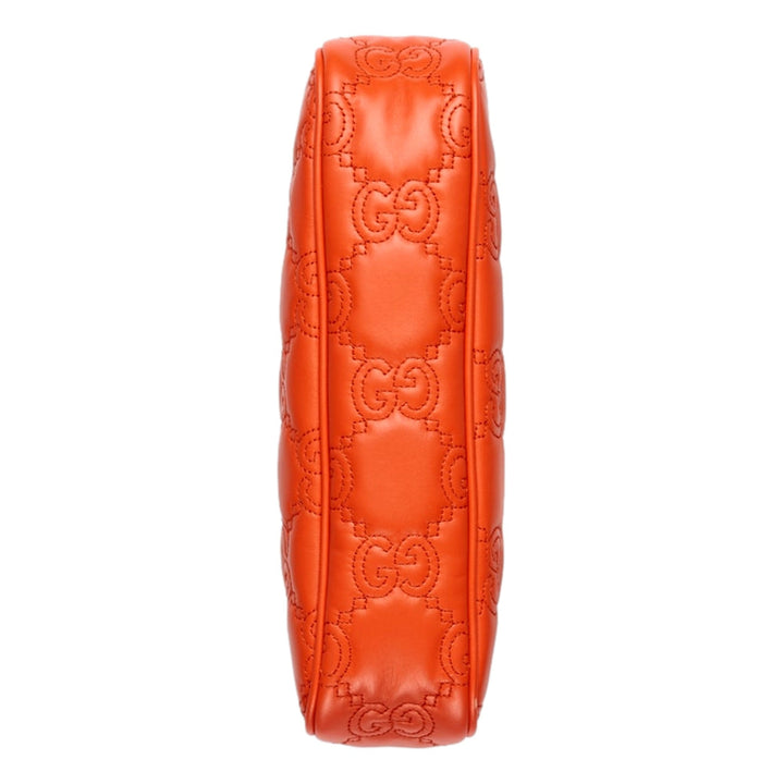 Gucci GG Quilted Matelassé Leather Mini Shoulder Bag In Orange