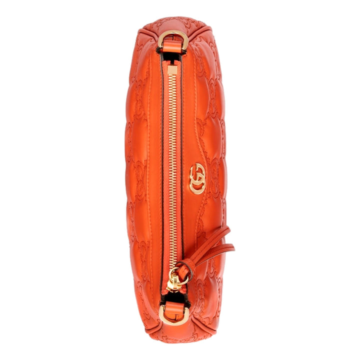 Gucci GG Quilted Matelassé Leather Mini Shoulder Bag In Orange