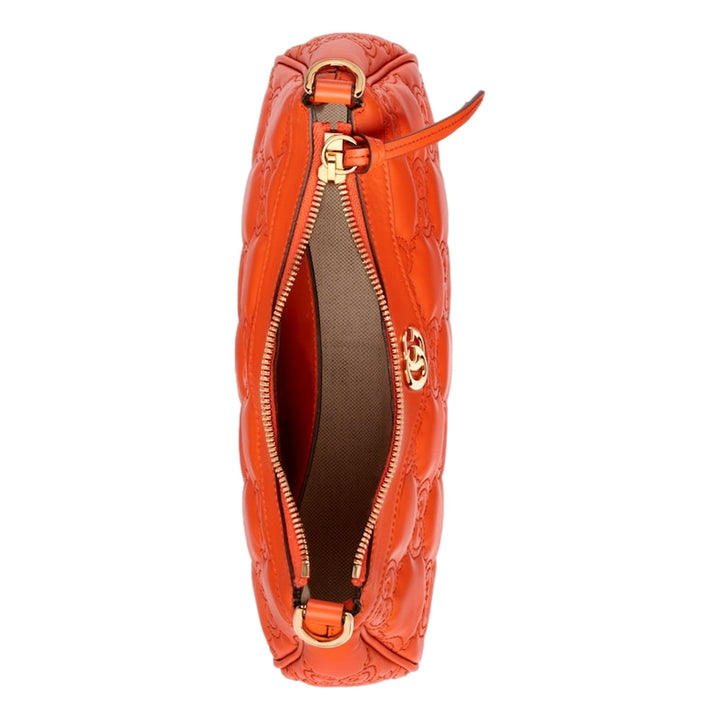 Gucci GG Quilted Matelassé Leather Mini Shoulder Bag In Orange