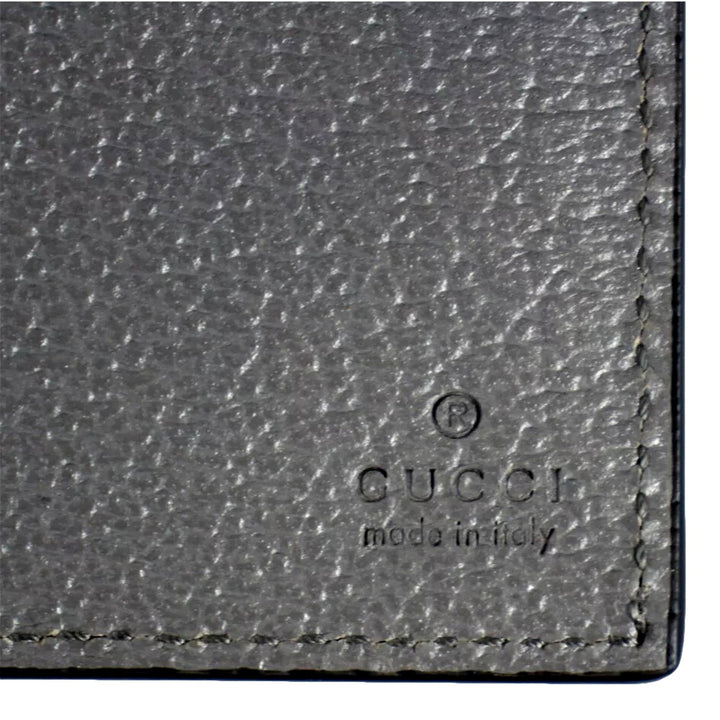 Gucci G Black and Grey Leather Bifold Wallet