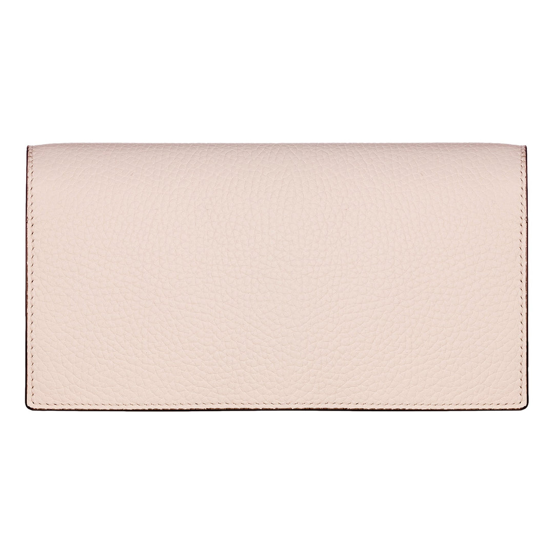Gucci Interlocking Double G Python Leather Bow Chain Wallet Light Pink