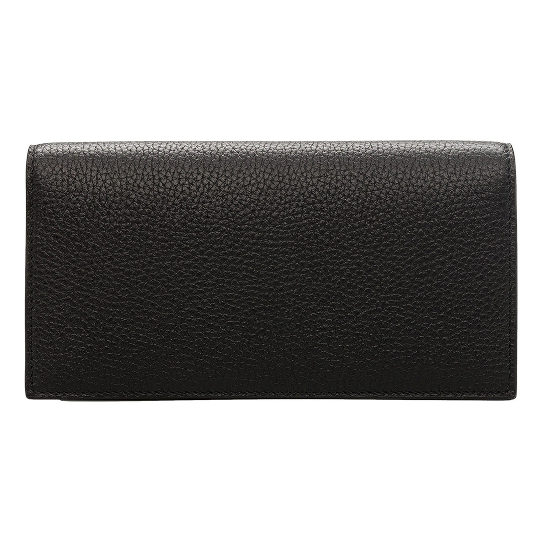 Gucci Interlocking Double G Python Leather Bow Chain Wallet Black