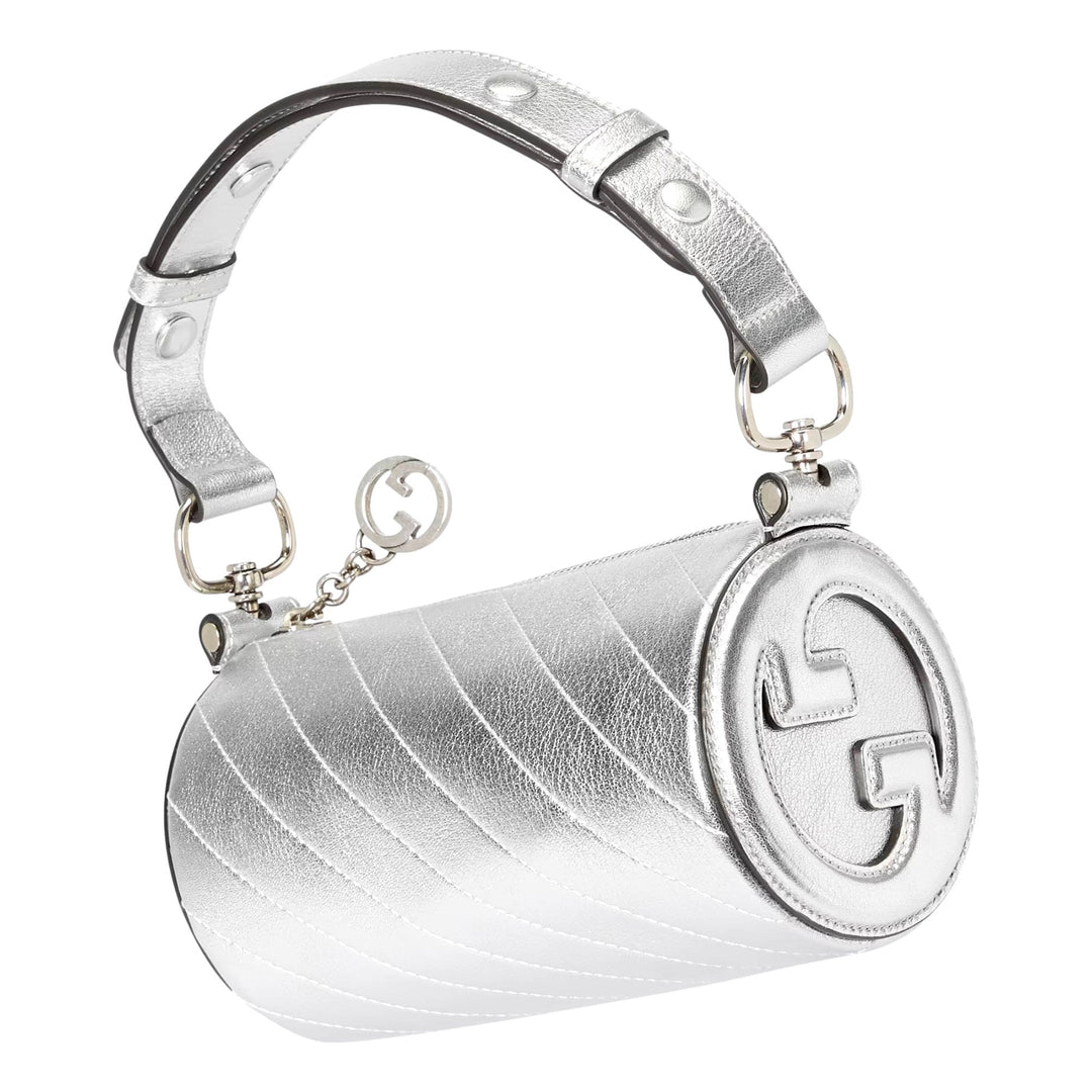 Gucci Blondie Mini Shoulder Bag in Metallic Silver Leather