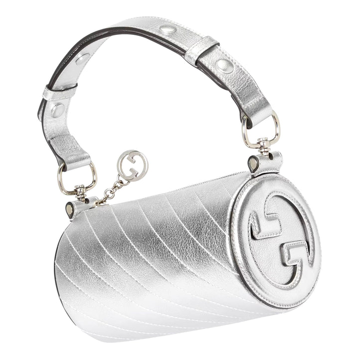 Gucci Blondie Mini Shoulder Bag in Metallic Silver Leather