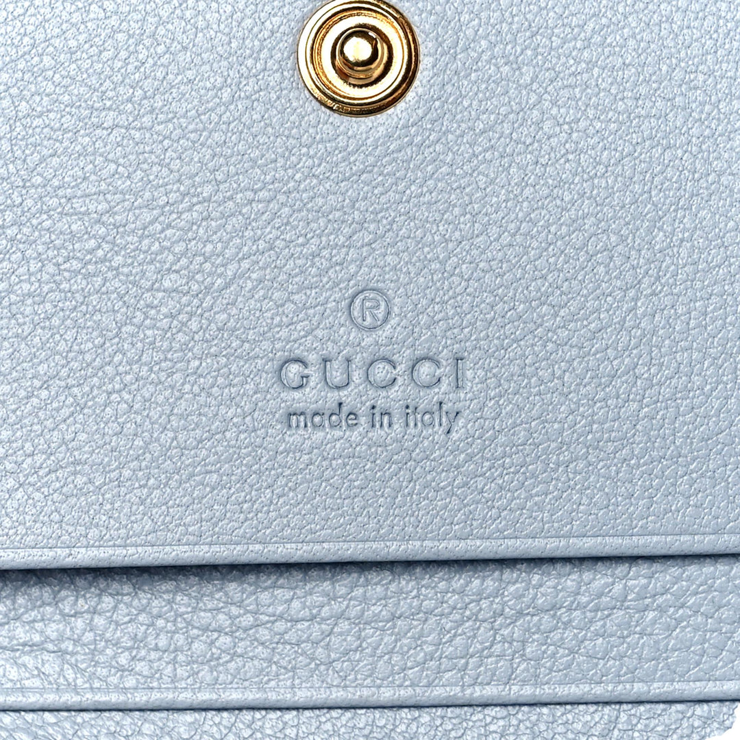 Gucci GG Monogram Canvas Ice Cream Blue Stripes Compact Folio Wallet