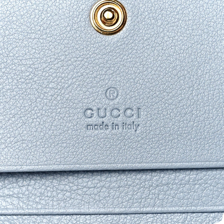 Gucci GG Monogram Canvas Ice Cream Blue Stripes Compact Folio Wallet