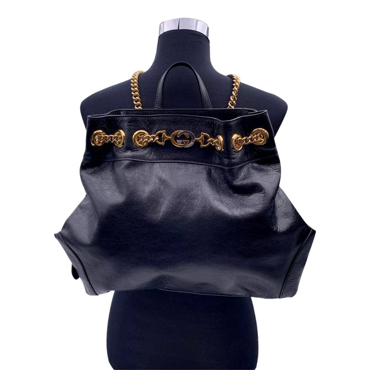 Gucci Black Leather Zumi Backpack Shoulder Backpack