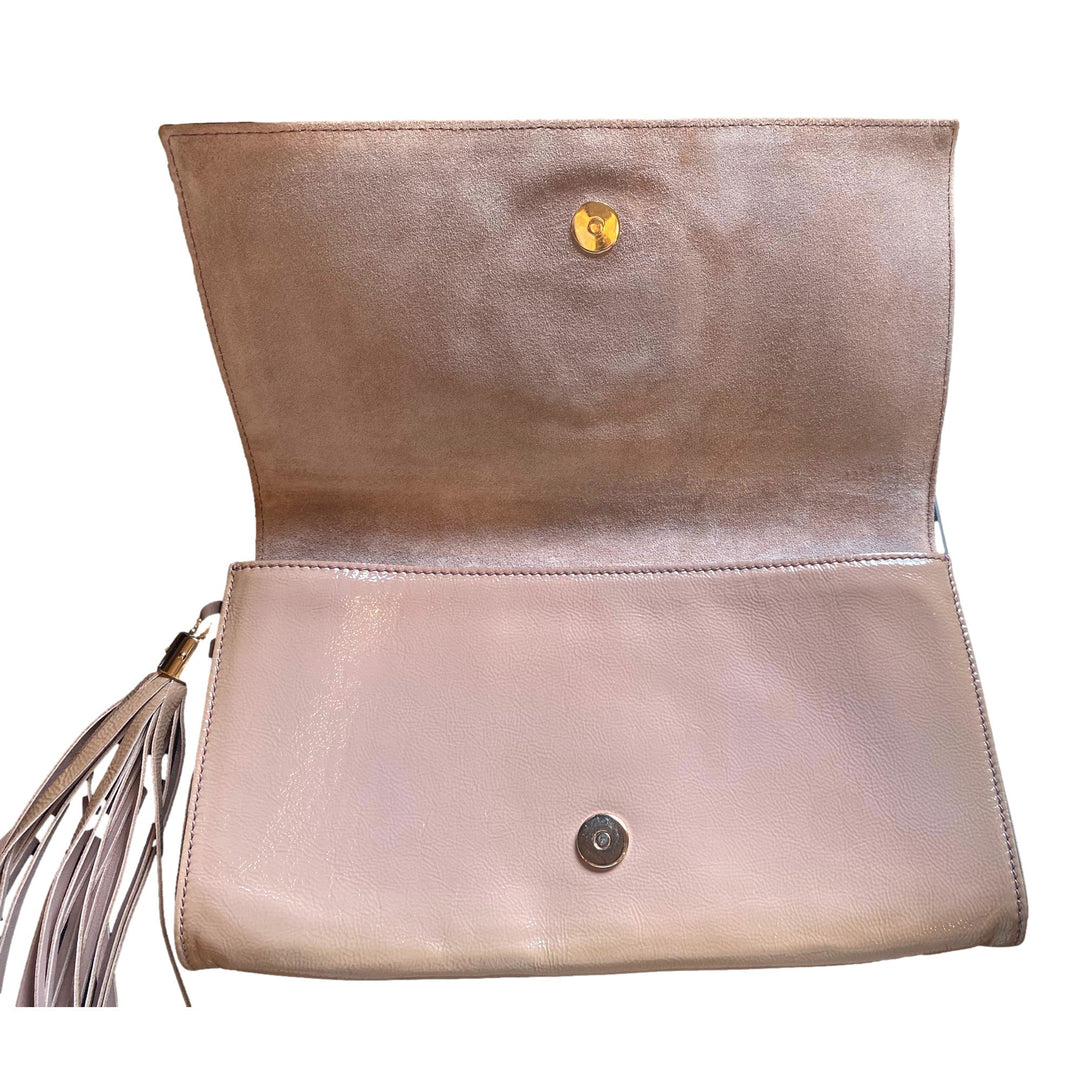 Gucci Soft Patent Medium Soho Clutch Dark Cipria