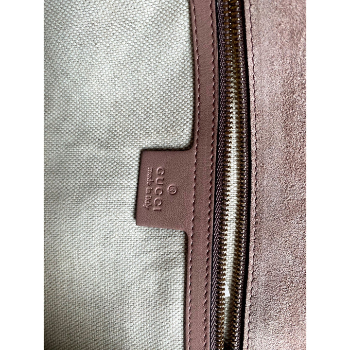 Gucci Soft Patent Medium Soho Clutch Dark Cipria