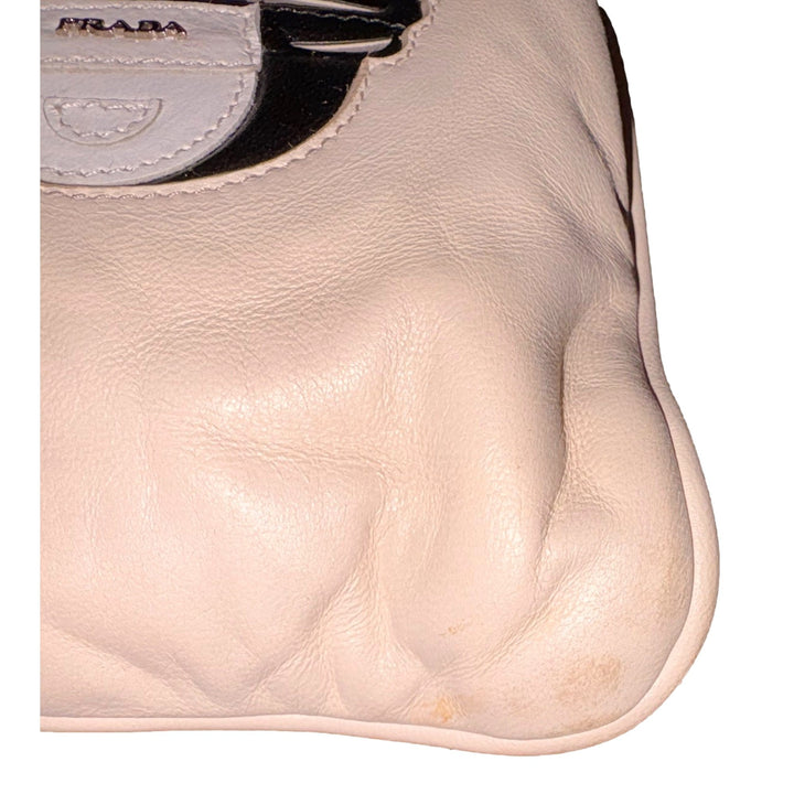 Prada 'Hot Rod Culture' Car Applique White Leather Handbag Clutch