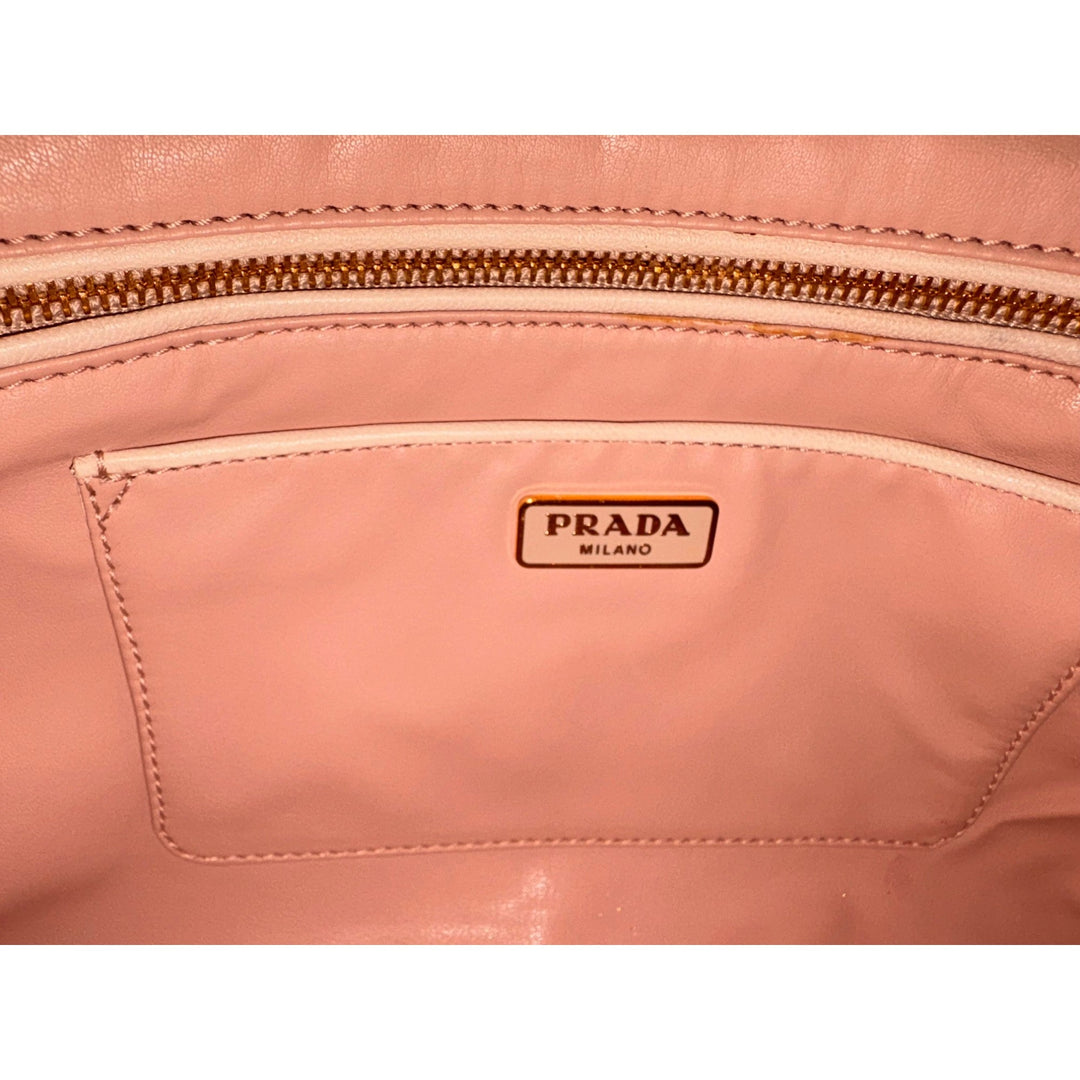 Prada 'Hot Rod Culture' Car Applique White Leather Handbag Clutch