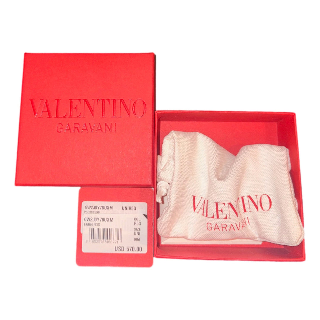 Valentino Garavani Ovalette Gold Pearl Drop Earrings