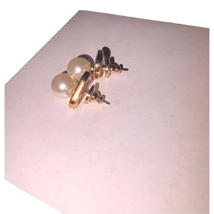 Valentino Garavani Ovalette Gold Pearl Drop Earrings
