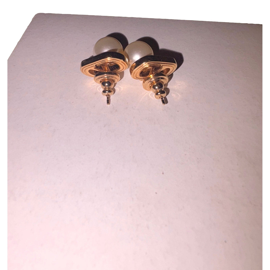 Valentino Garavani Ovalette Gold Pearl Drop Earrings