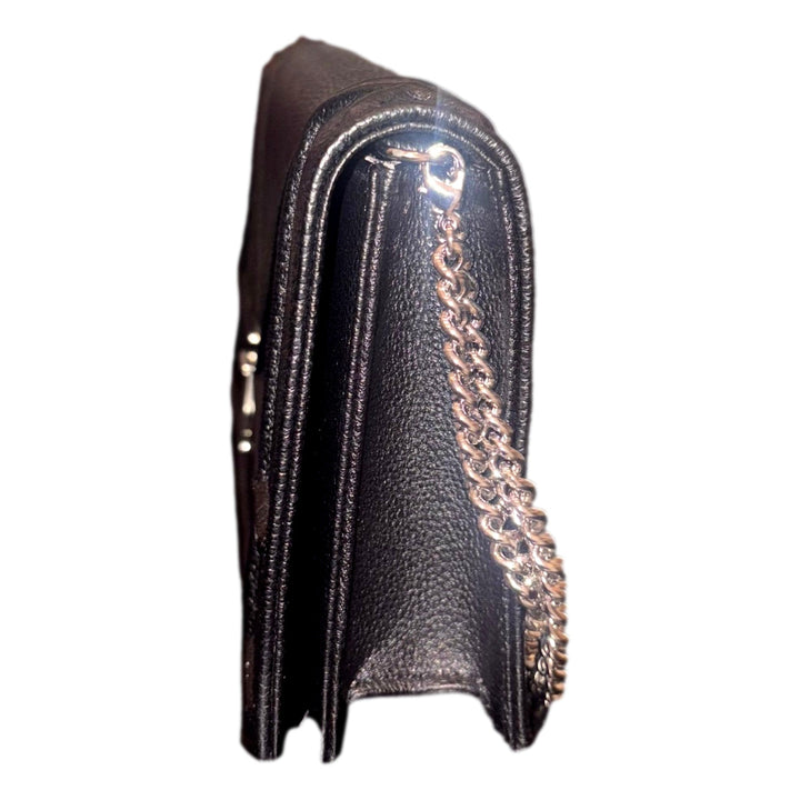 Dior Black Calfskin Leather Diorama Wallet on Chain