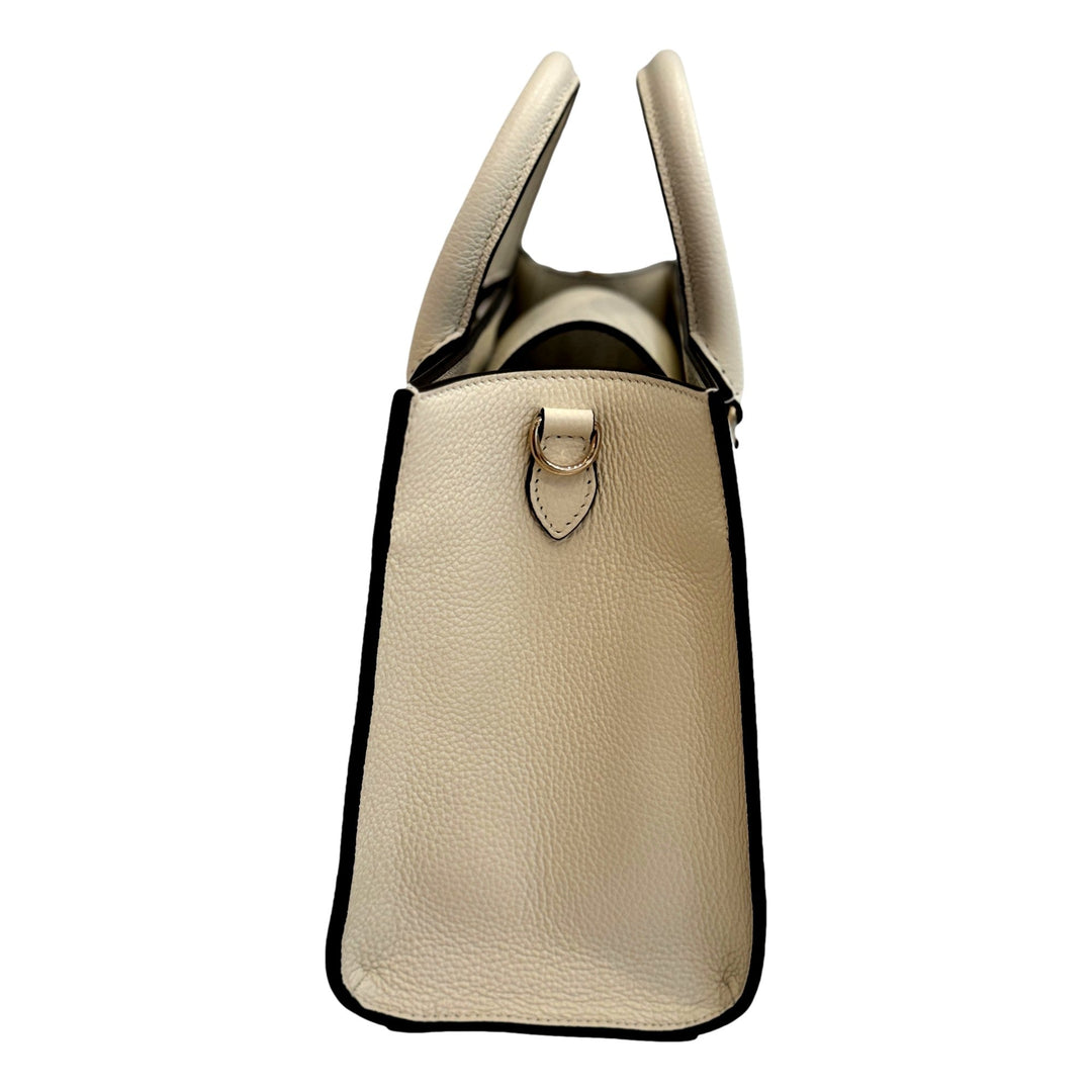 Jimmy Choo Book Medium Tote Crossbody Bag Embossed Ivory Leather