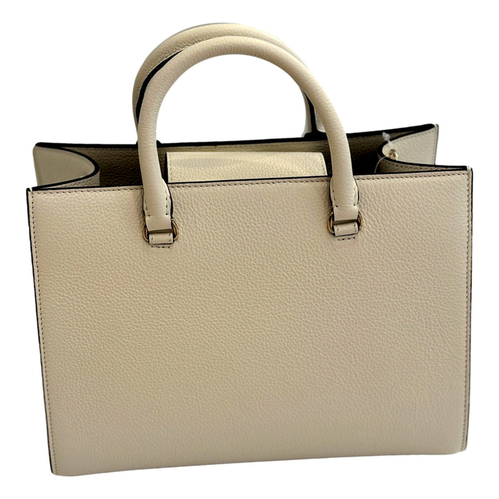 Jimmy Choo Book Medium Tote Crossbody Bag Embossed Ivory Leather