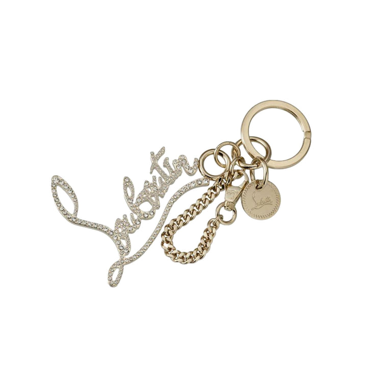 Christian Louboutin Logo Gold and Crystal Keyring