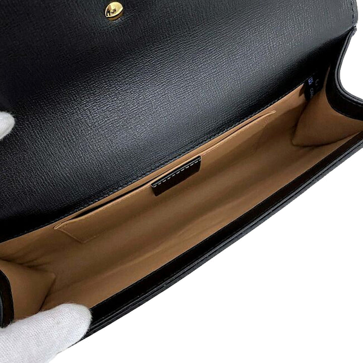 Gucci GG Black Leather Broadway Clutch