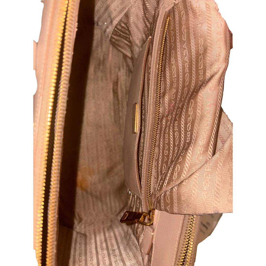 Prada Galleria Large Beige Saffiano Leather Shopper Tote Bag