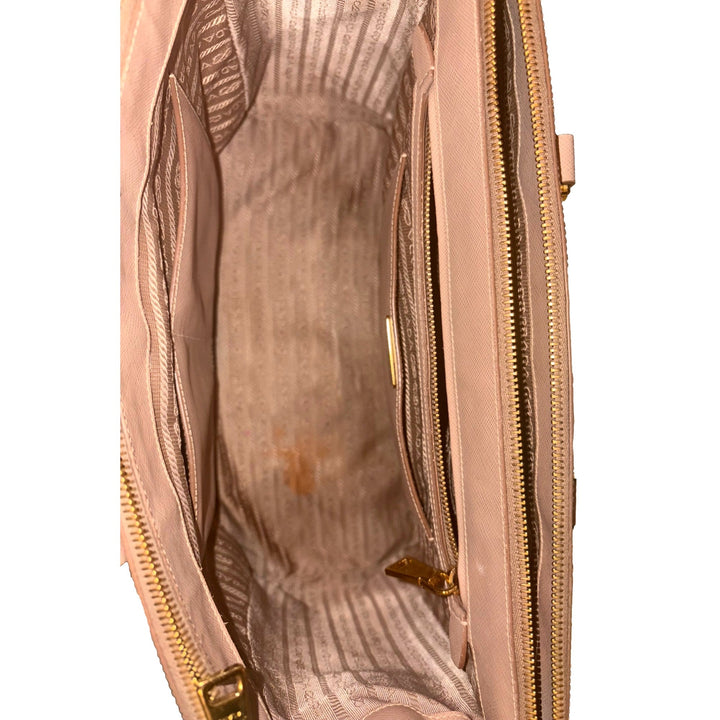 Prada Galleria Large Beige Saffiano Leather Shopper Tote Bag