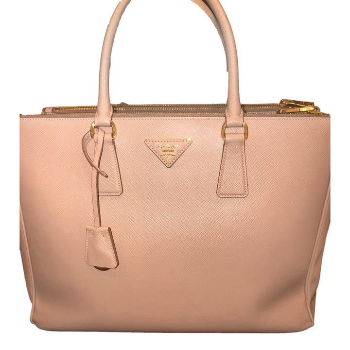 Prada Galleria Large Beige Saffiano Leather Shopper Tote Bag